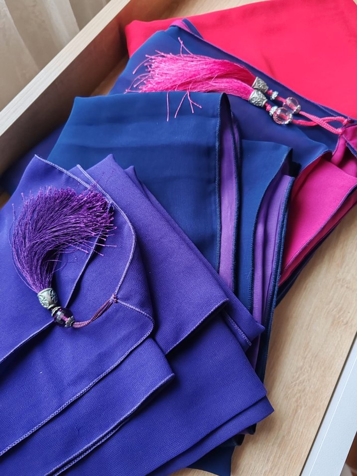 Püsküllü Renkli Krep Şifon Kadın Şalları - Görsel 5