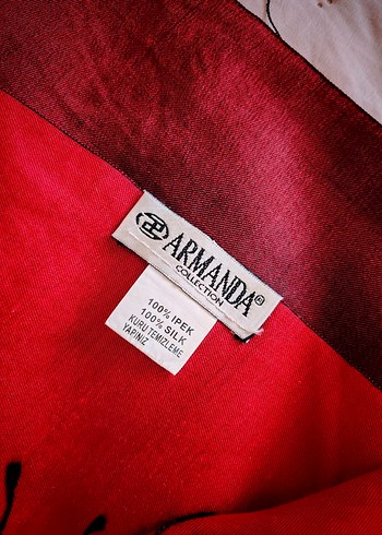 Armanda %100 İpek Bordo Siyah İpek Şal Püsküllü - Görsel 5