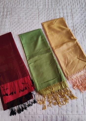 Armanda %100 İpek Bordo Siyah İpek Şal Püsküllü - Görsel 6