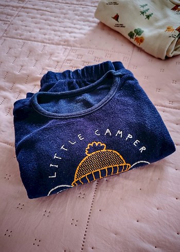 Mavi Uzun Kollu Bebek Takımı - Görsel 2