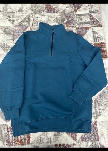 Mavi Yarım Fermuarlı Sweatshirt