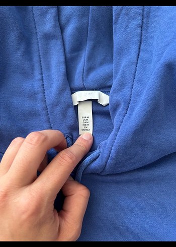 H&M Mavi Kapüşonlu Sweatshirt