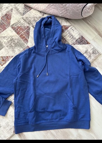 Mavi Kapüşonlu Sweatshirt