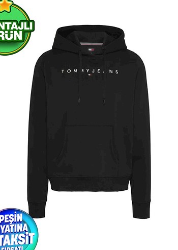 Tommy Jeans Siyah Kapüşonlu Sweatshirt Kadın