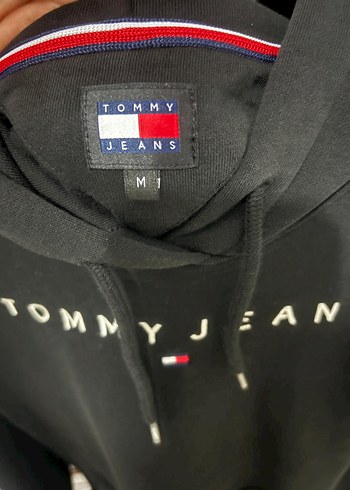 m Beden Tommy Jeans Siyah Kapüşonlu Sweatshirt Kadın