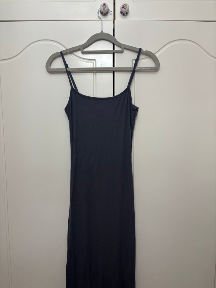 H&M Gri Midi Elbise - Görsel 4