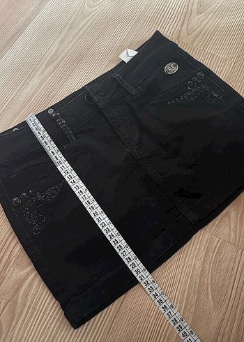 vintage siyah mini kot etek - Görsel 6