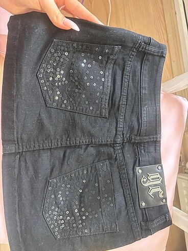 s Beden vintage siyah mini kot etek