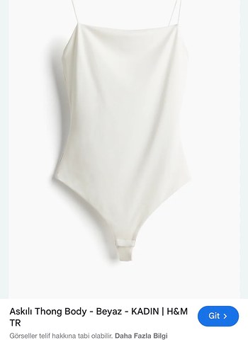 H&M Beyaz Askılı Bodysuit