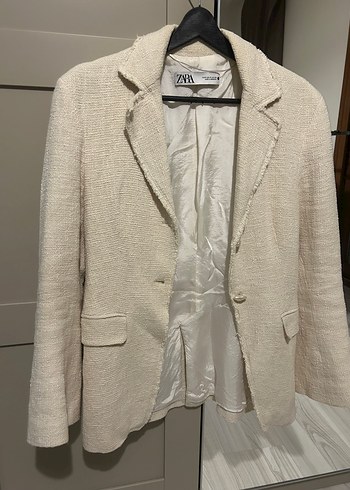 Zara Ekru Dokulu Blazer Ceket