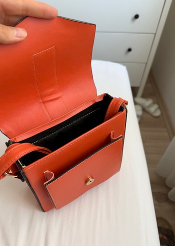 Beden turuncu Renk Turuncu Deri Kadın Çanta Tokalı