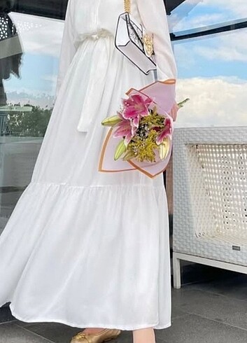 Suud Collection Beyaz elbise