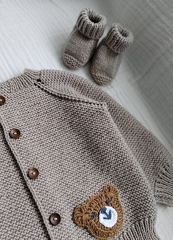 24-36 Ay Beden camel Renk Bebek hırkası