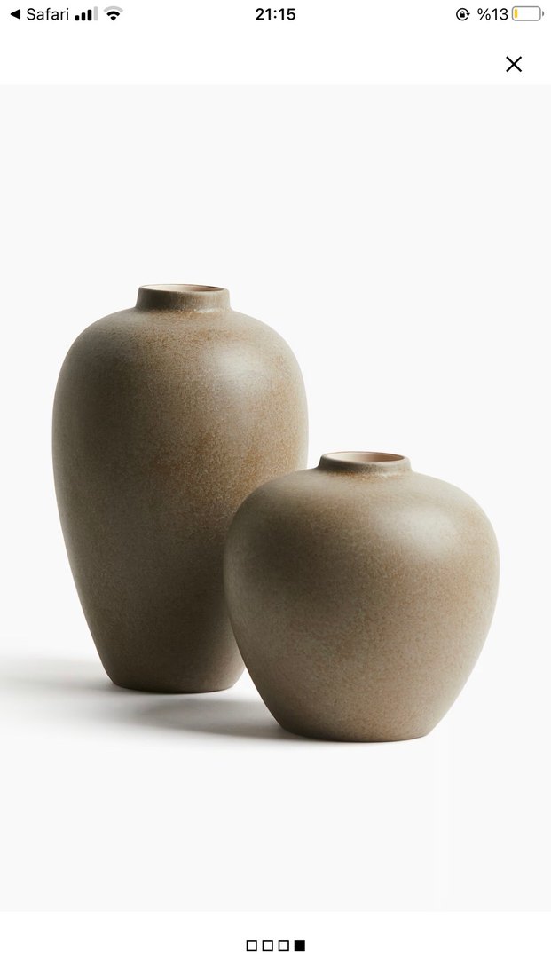 Bej Gri Tonlarında Seramik Vazo - Görsel 4