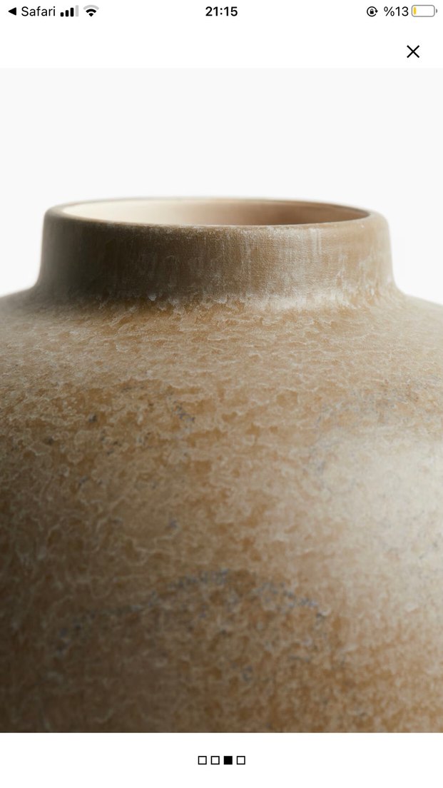 Bej Gri Tonlarında Seramik Vazo - Görsel 2