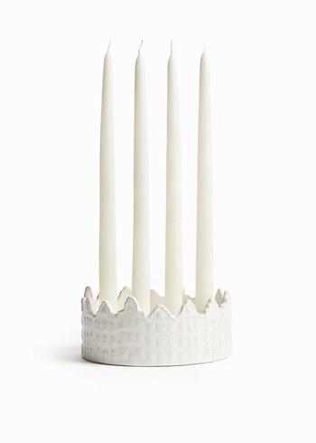 H&M Home Beyaz Seramik mumluk