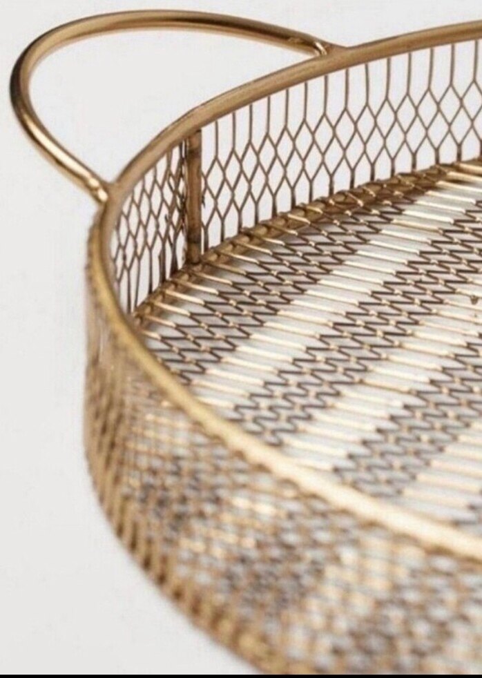 Parlak Altın Renkli Yuvarlak Tepsi - Görsel 2