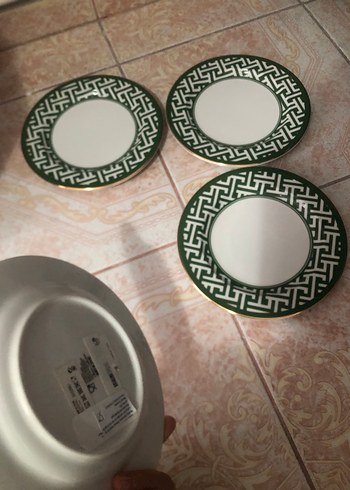 Koyu Yeşil Desenli tabak - Görsel 2