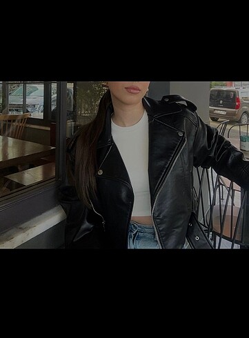 s Beden siyah Renk zara suni deri crop biker viral ceket