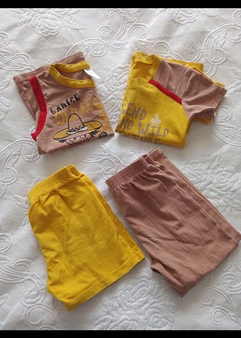 24-36 Ay Beden Çocuk Baskılı T-shirt pijama seti
