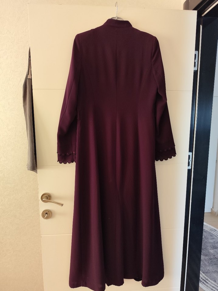 koyu mor Nakışlı Uzun Kap Diger - Görsel 4