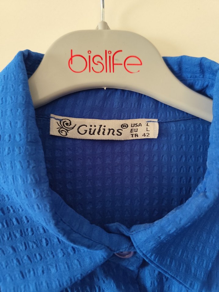 Düğmeli Mavi Kadın Tunik - Görsel 3