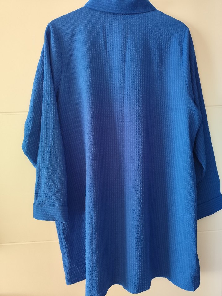 Düğmeli Mavi Kadın Tunik - Görsel 2