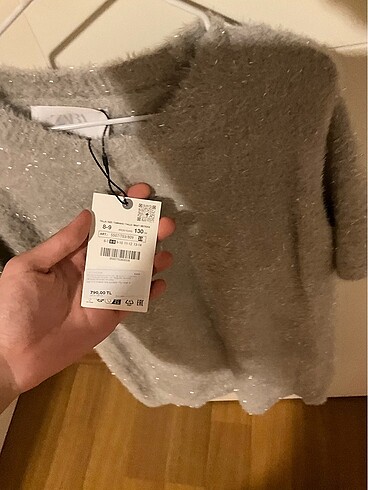 9 Yaş Beden Zara triko simli elbise