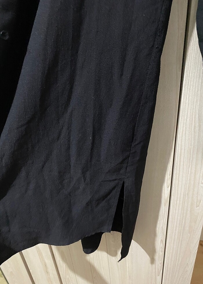 Siyah uzun tunik gömlek - Görsel 5