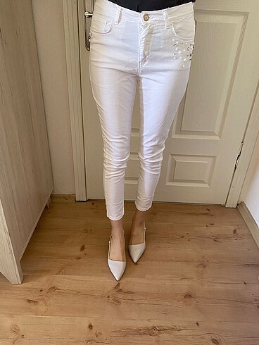 Beyaz jean - Görsel 3