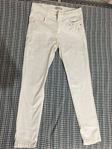 Beyaz jean - Görsel 4