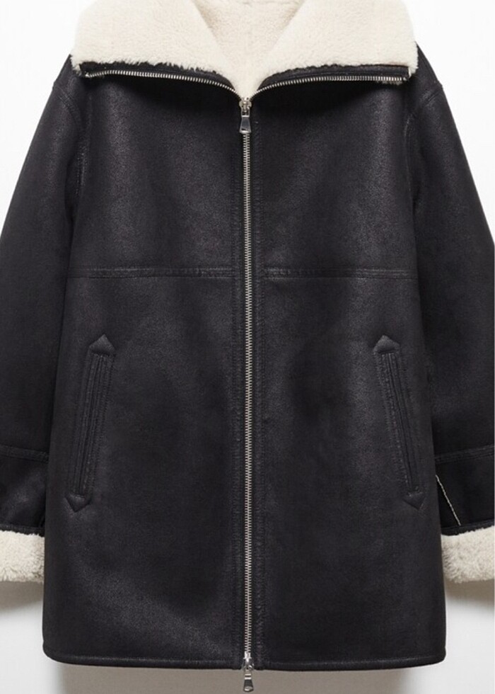 MANGO Suni kürk astarlı palto - Görsel 2