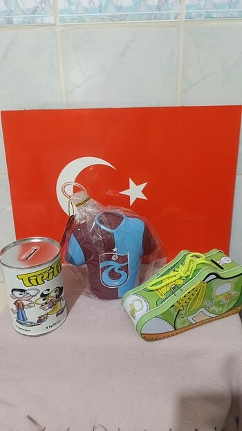 Tipitip teneke kumbara Trabzonspor lisanslı kumbara Spor ayakkab