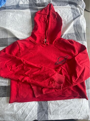 kirmizi crop sweat