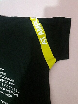 xl Beden siyah Renk Yazılı basic tişört 