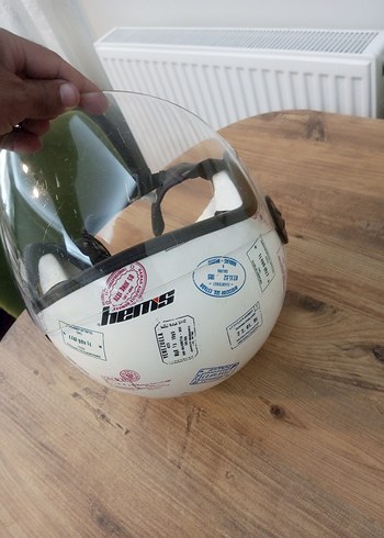 Renkli Baskılı Seramik Motosiklet Kaskı - Görsel 4