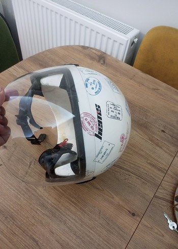 Renkli Baskılı Seramik Motosiklet Kaskı - Görsel 10