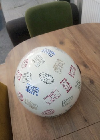 Renkli Baskılı Seramik Motosiklet Kaskı - Görsel 3