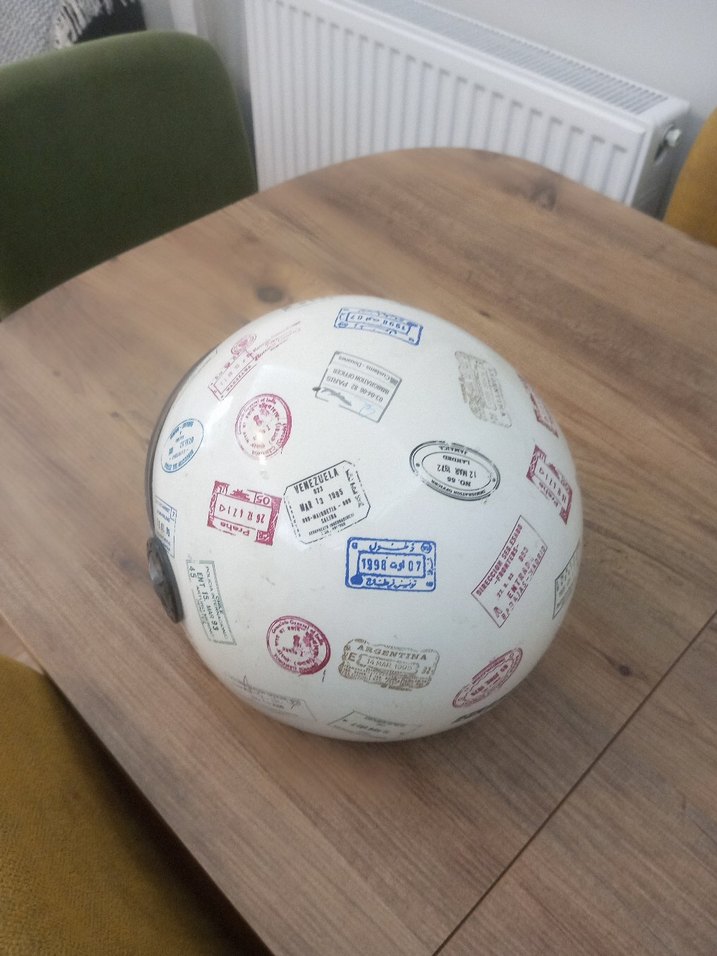 Renkli Baskılı Seramik Motosiklet Kaskı - Görsel 2