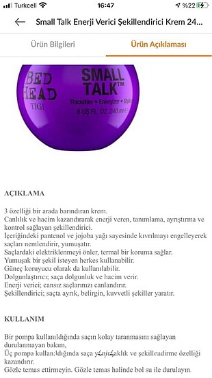  Beden Renk Tigi Bed Head Small Talk