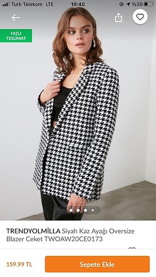 Trendyolmilla Kazayağı Blazer Ceket
