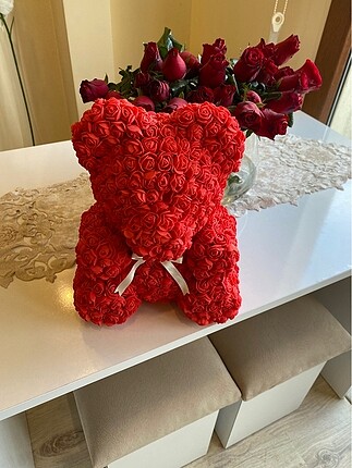 Teddy rose bear kırmızı