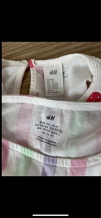 18-24 Ay Beden H&M 2 li 2 yaş elbise