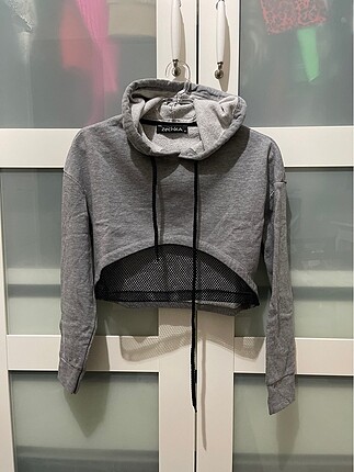 İçi Polarlı xs s bedene uygun crop spor üst