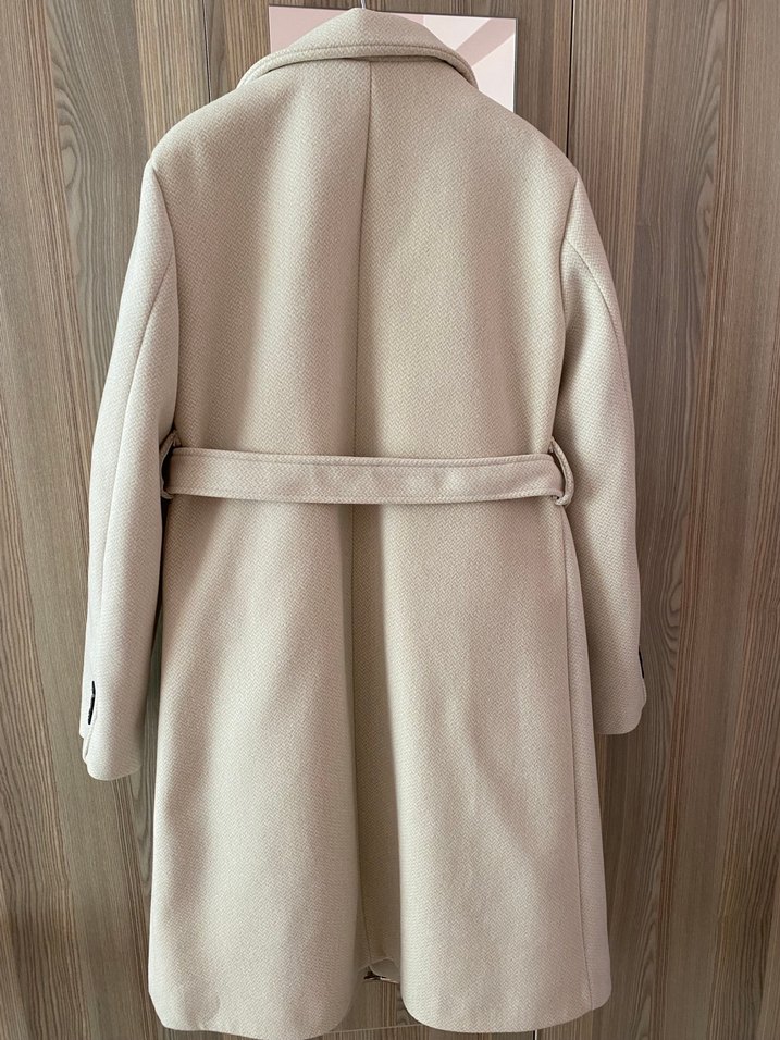 Bej Midi Kadın Kaban Düğmeli Yaka - Görsel 3