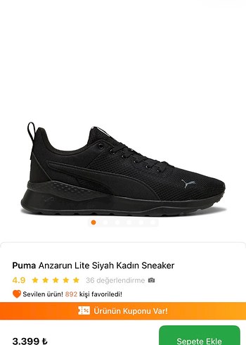 Siyah Kadın Spor Ayakkabı - Görsel 3