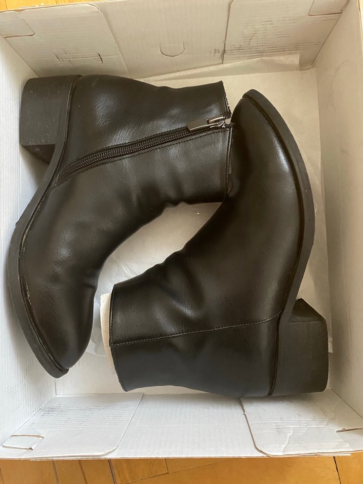 Siyah Deri Topuklu Parisian Kadın Bot - Görsel 3