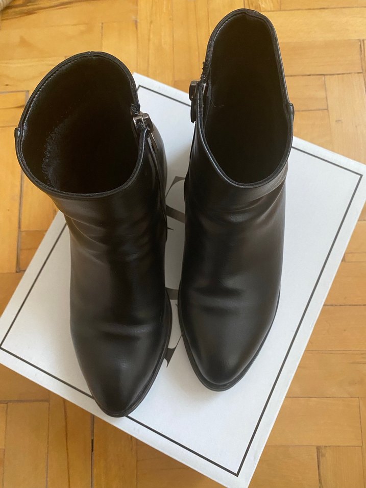 Siyah Deri Topuklu Parisian Kadın Bot - Görsel 2