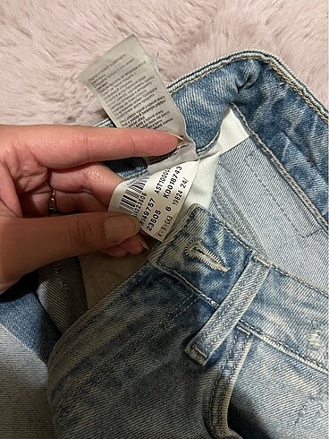 Mavi kot şort - Görsel 4