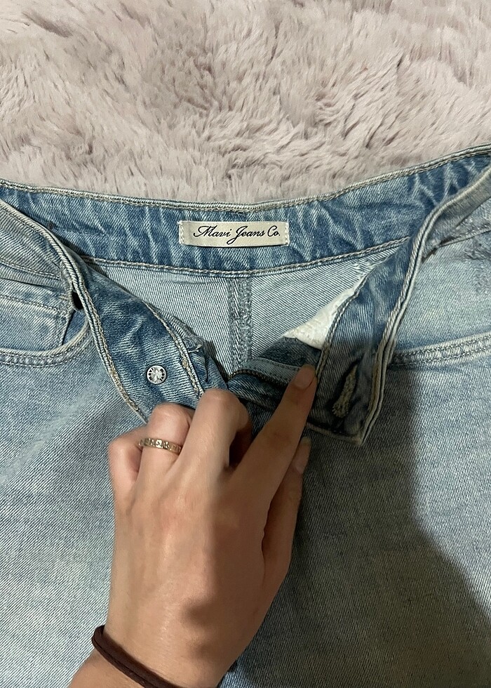 Mavi kot şort - Görsel 2